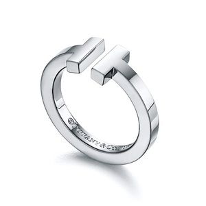 Authentic Tiffany & Co. T Square Sterling Silver Ring Size 7